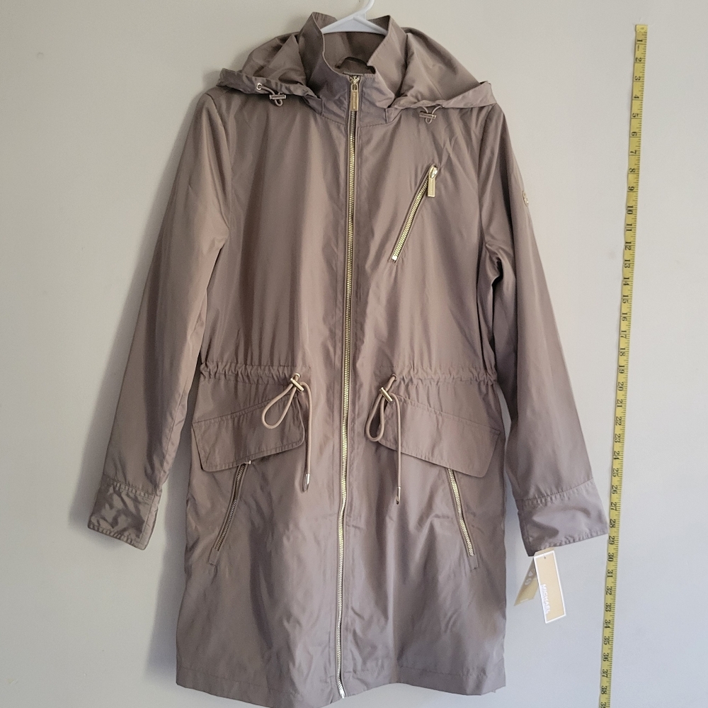 MICHAEL Michael Kors Water Resistant Lightweight Long Jacket - Size M